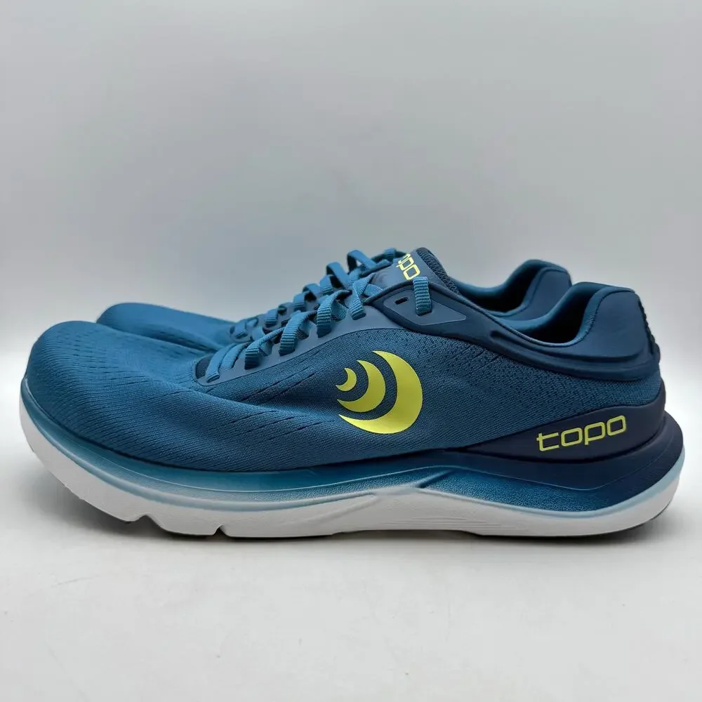 Topo Athletic Mens Magnifly 5 Running Sneakers US 12.5 D Blue Green Athletic EUC